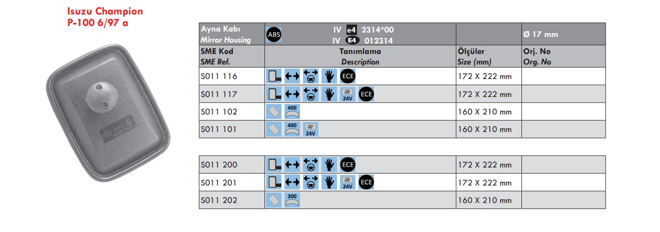 ASKAM AS 26200 KAPI USTU AYNA CAMI R400 ASKAM